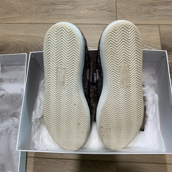 100% authentic Moncler Lucie scarpa sneaker silver metallic fur 39 us 9 - Picture 11 of 16